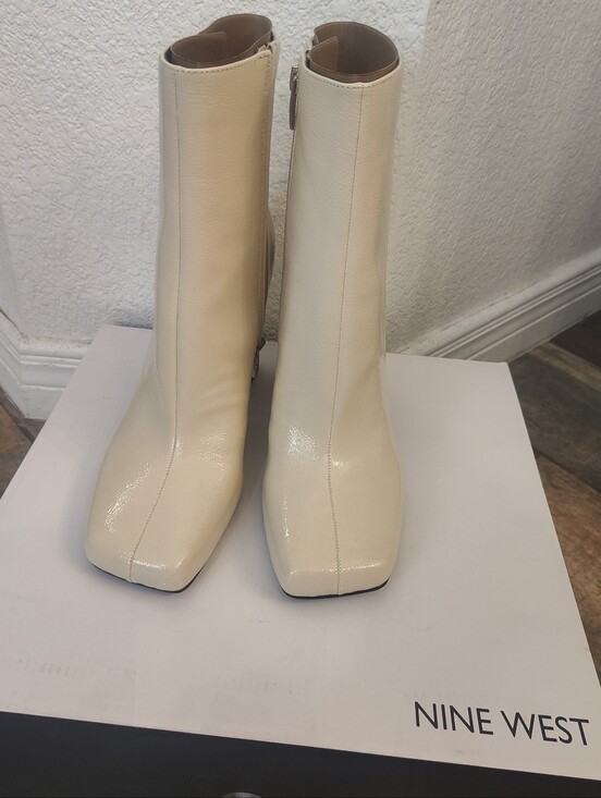 Nine West Shoes - Nine West Ankle Boots, Square Toe, Size 9, Ivory